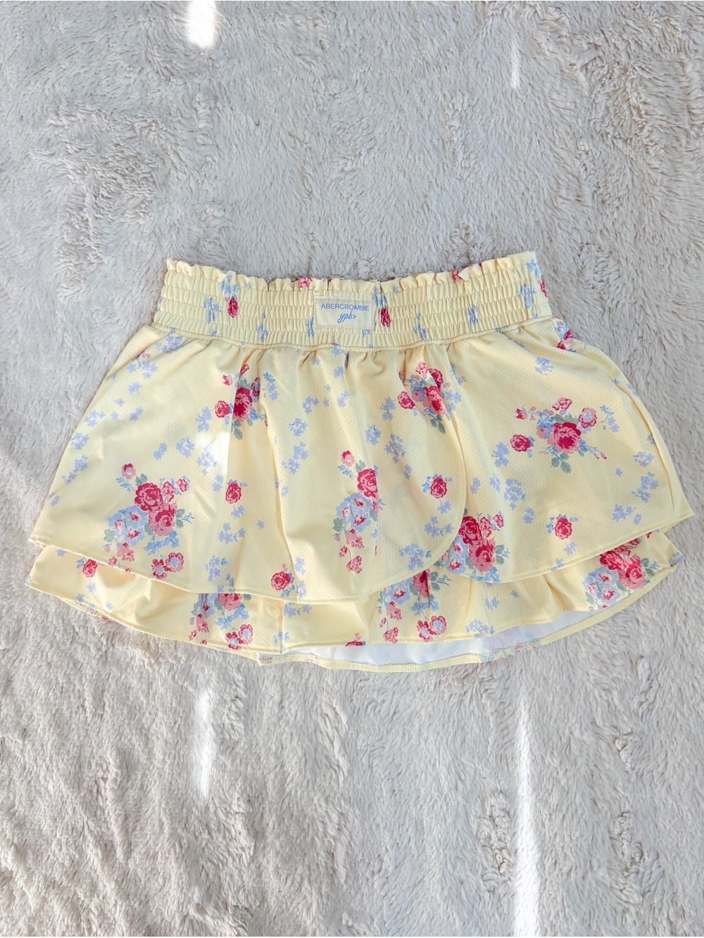 Abercrombie Kids YPB Tiered Ruffle Active Skirt Skort Floral 7/8 - Picture 2 of 6